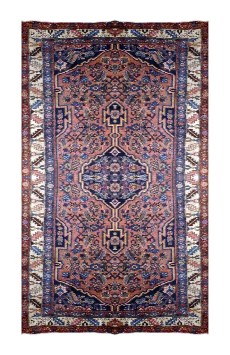 Iranian Antique Persian Hand-Knotted Rug Made With Natural Wool & Cotton Color Multi 7'6" X 4'4" Pan 7788